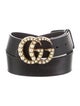 Gucci Faux Pearl Accents Leather Belt