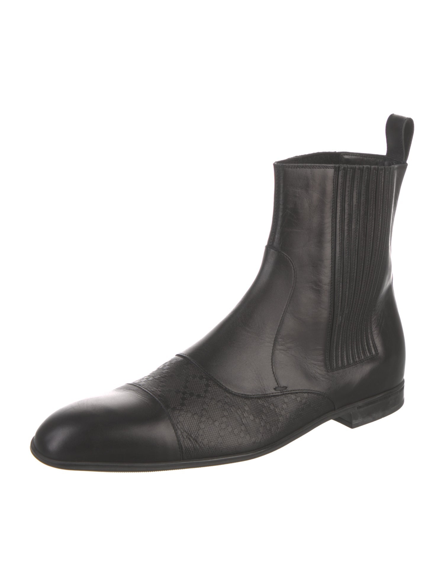 Gucci Imprimé Pattern Leather Chelsea Boots