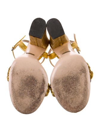 Gucci Double G Logo Sequins Sandals