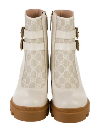 Gucci GG Supreme Leather Lace-Up Boots
