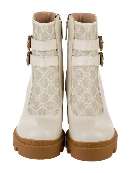 Gucci GG Supreme Leather Lace-Up Boots