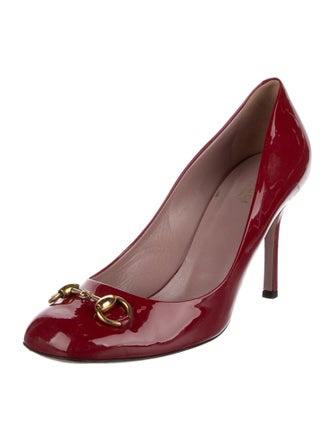 Gucci Horsebit Accent Patent Leather Pumps