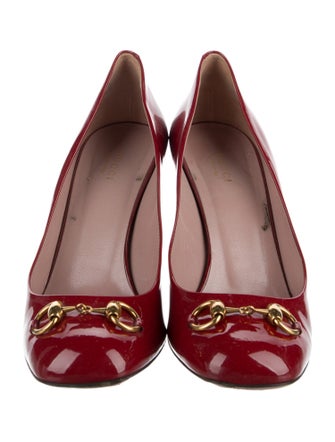 Gucci Horsebit Accent Patent Leather Pumps