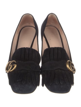 Gucci Double G Logo Suede Pumps