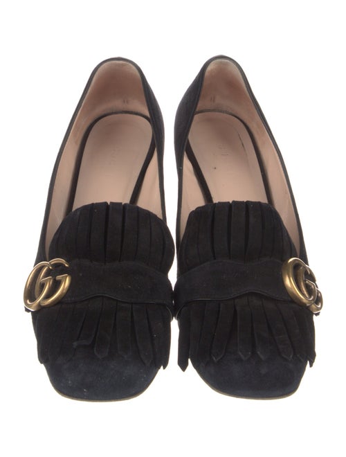 Gucci Double G Logo Suede Pumps