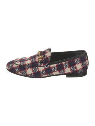 Gucci Horsebit Accent Tweed Loafers
