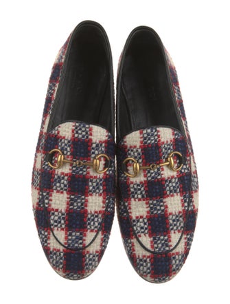 Gucci Horsebit Accent Tweed Loafers