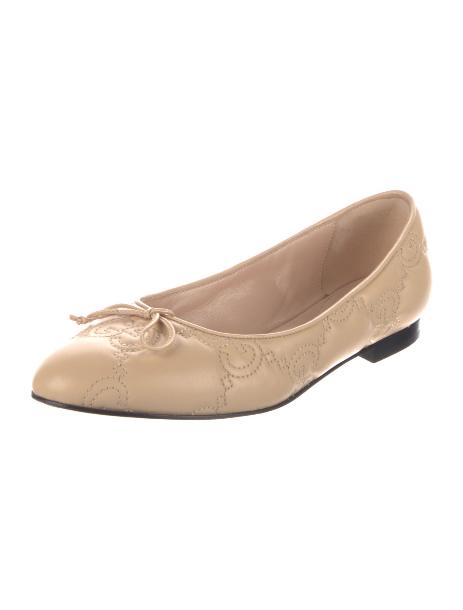 Gucci GG Signature Leather Ballet Flats