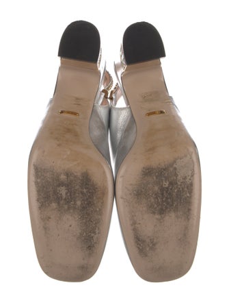 Gucci Leather Crystal Embellishments Slingback Pumps