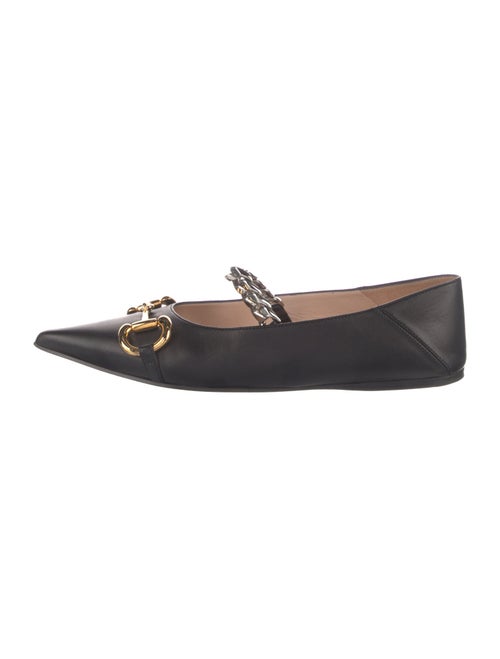 Gucci Horsebit Accent Leather Mary Jane Flats