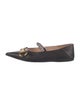Gucci Horsebit Accent Leather Mary Jane Flats