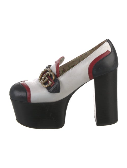 Gucci Faux Pearl Accents Leather Pumps