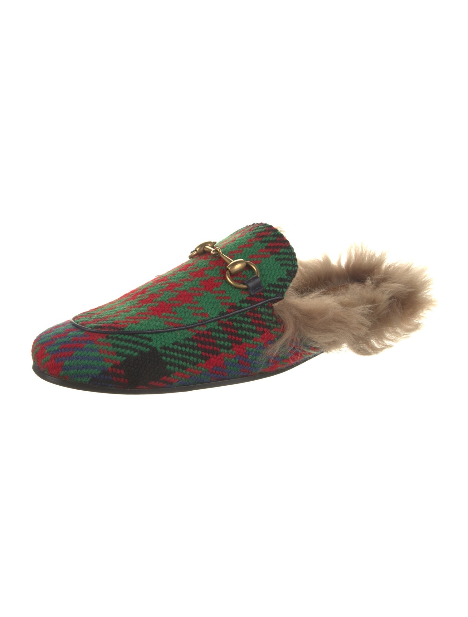 Gucci Horsebit Accent Wool Slippers