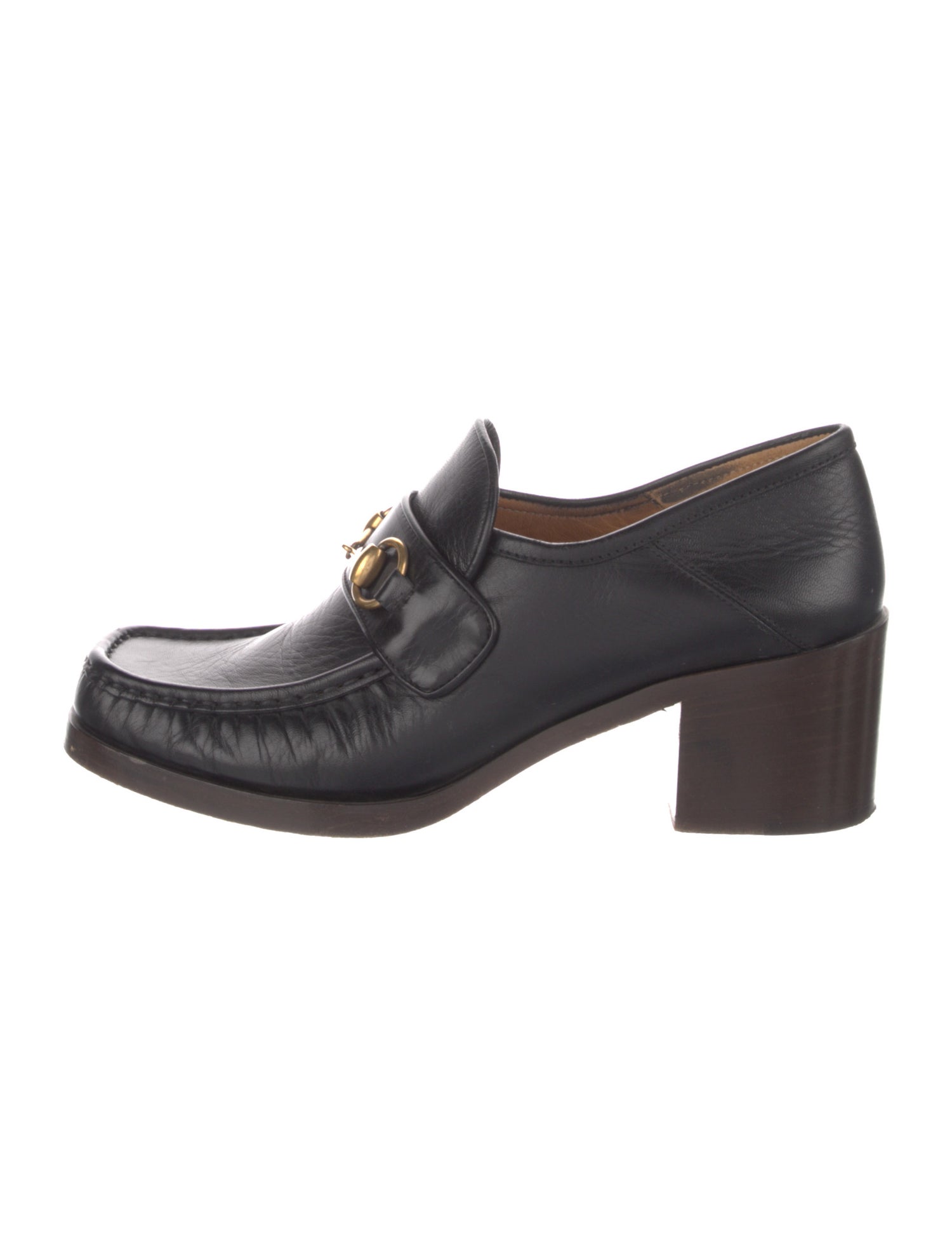 Gucci Horsebit Accent Leather Pumps