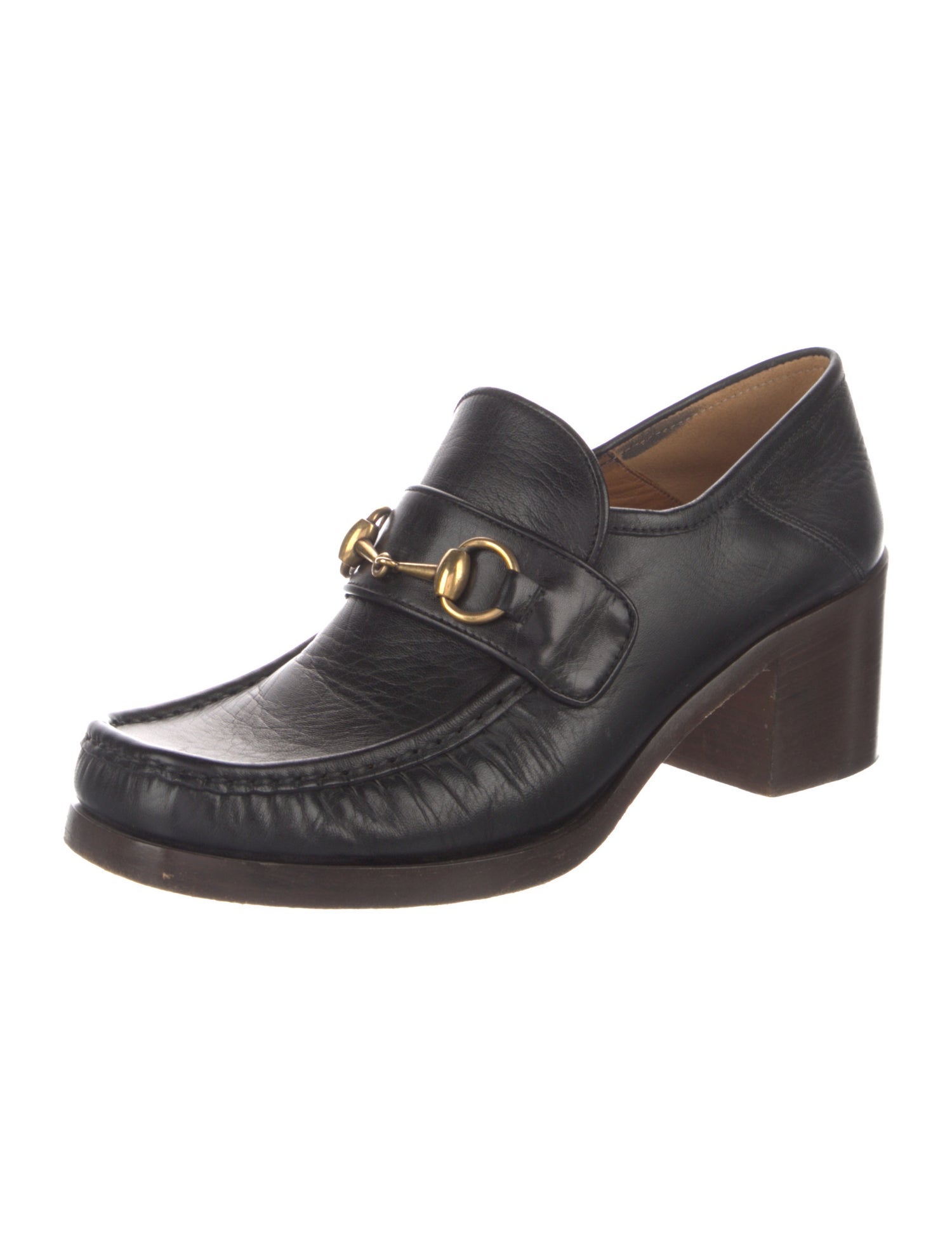 Gucci Horsebit Accent Leather Pumps