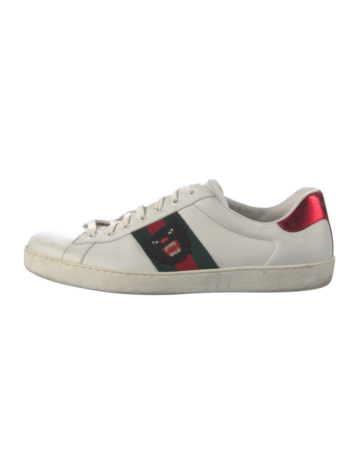 Gucci Web Accent Leather Sneakers