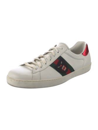 Gucci Web Accent Leather Sneakers