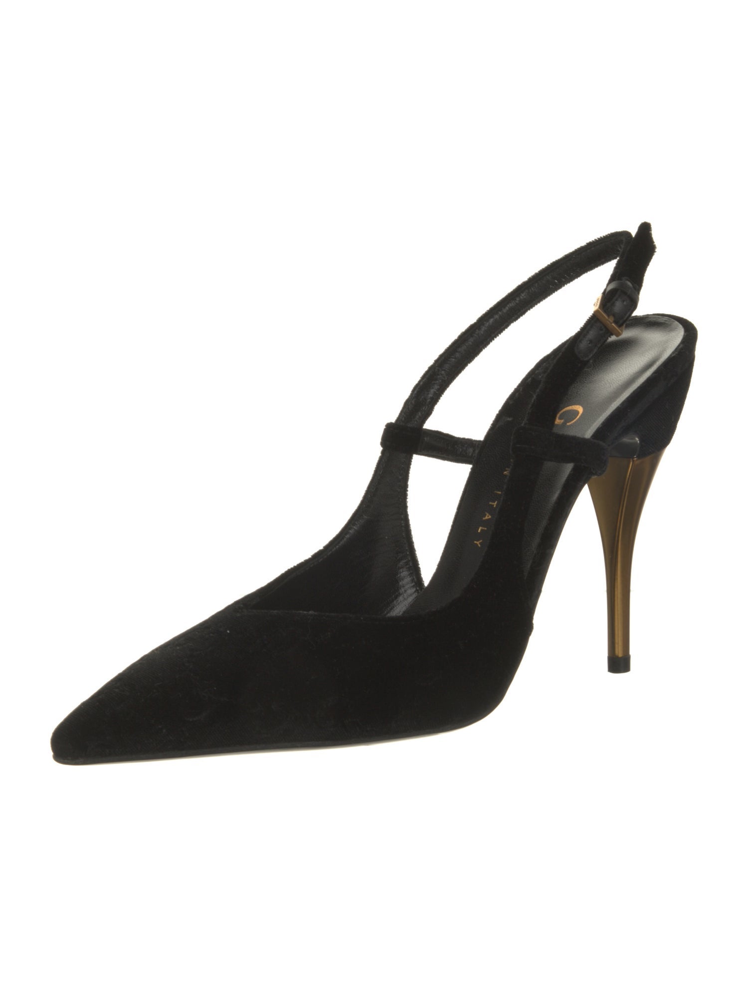 Gucci GG Logo Velvet Slingback Pumps