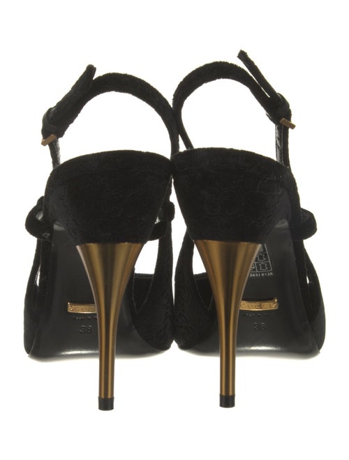 Gucci GG Logo Velvet Slingback Pumps