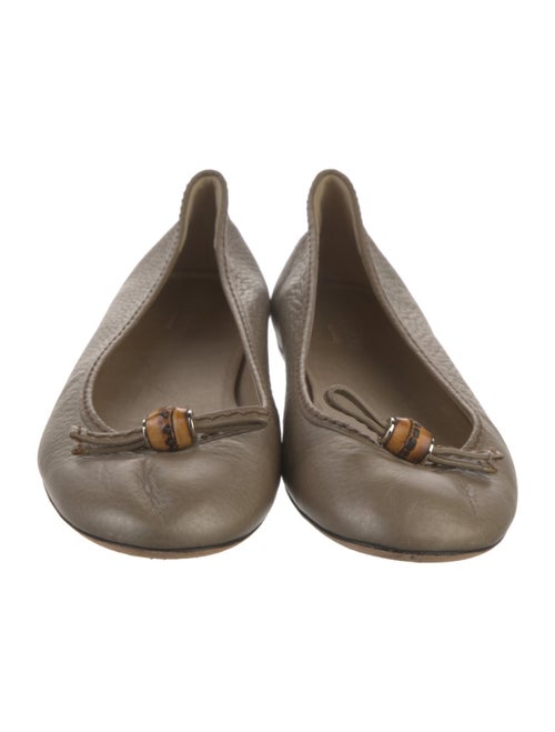 Gucci Bamboo Accent Leather Ballet Flats