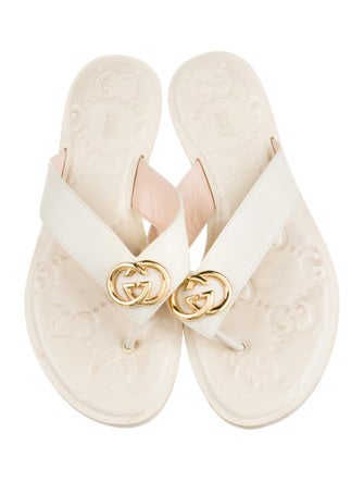 Gucci Interlocking G Logo Leather Slides