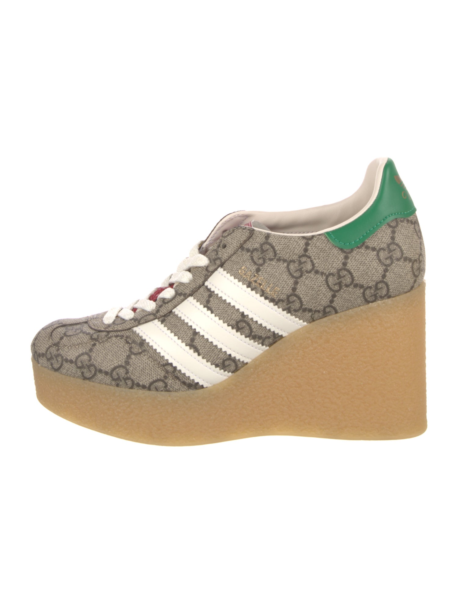Gucci x Adidas GG Supreme Wedge Sneakers w/ Tags