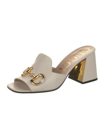 Gucci Horsebit Accent Leather Slides