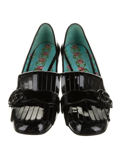 Gucci Patent Leather Fringe Trim Accent Pumps