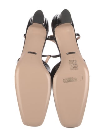 Gucci Double G Logo Patent Leather T-Strap Pumps