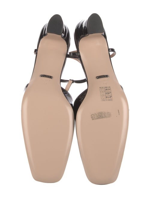 Gucci Double G Logo Patent Leather T-Strap Pumps