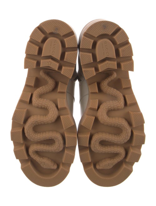 Gucci Leather Crystal Embellishments Combat Boots