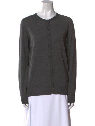 Gucci Silk Crew Neck Button-Up Top