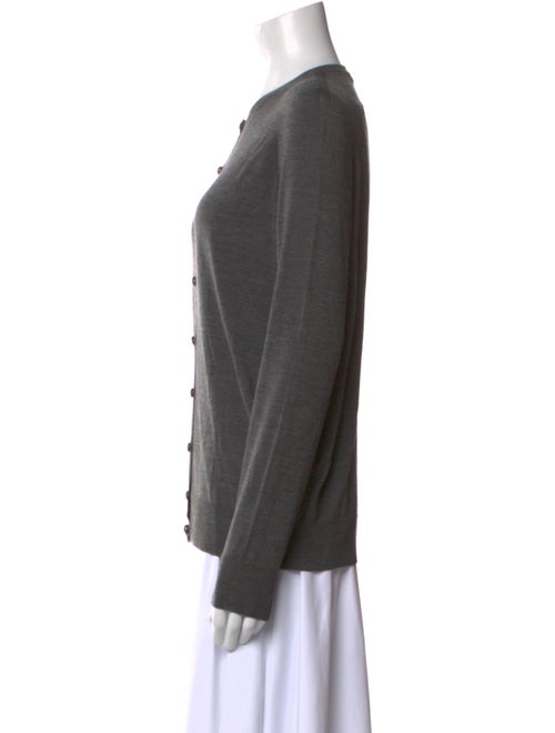 Gucci Silk Crew Neck Button-Up Top