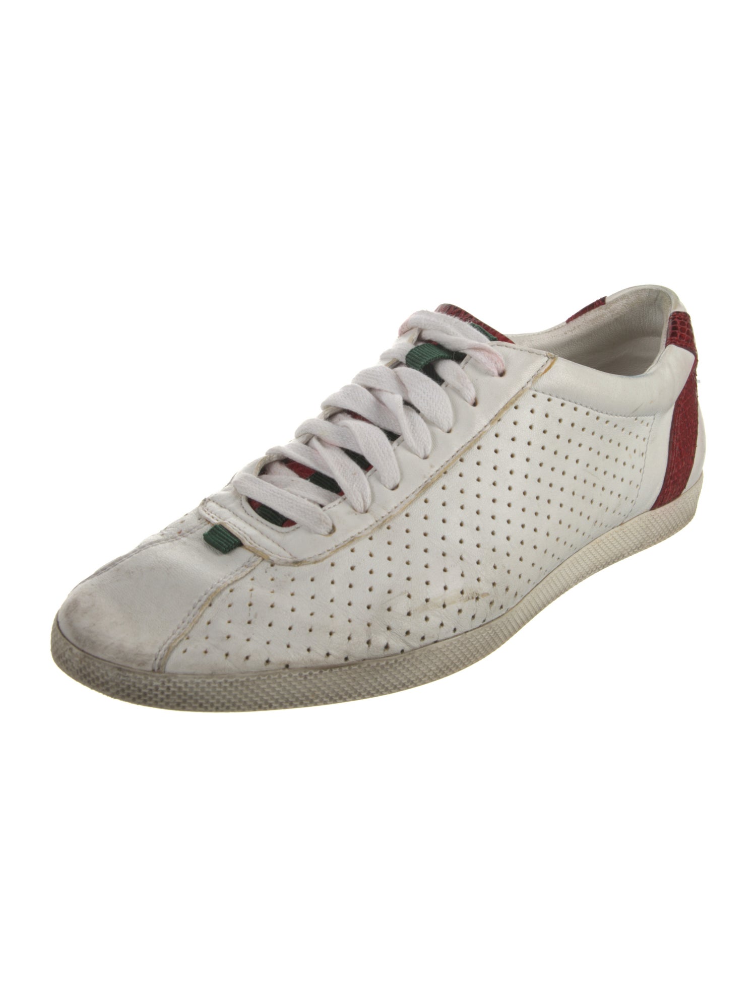 Gucci Web Accent Leather Sneakers