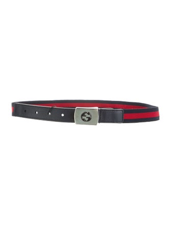Gucci Skinny Leather Trim Embellishment Waist Belt