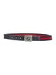 Gucci Skinny Leather Trim Embellishment Waist Belt