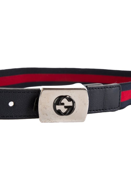 Gucci Skinny Leather Trim Embellishment Waist Belt