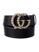 Gucci Faux Pearl Accents Leather Belt