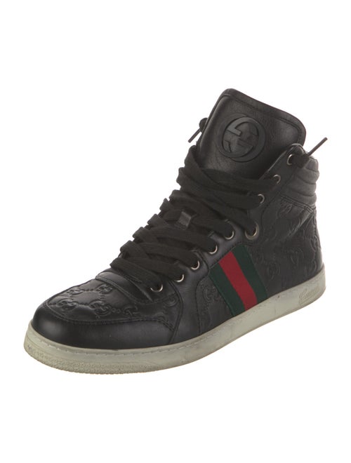 Gucci Web Accent Leather Sneakers