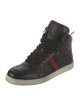 Gucci Web Accent Leather Sneakers