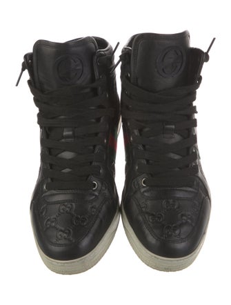 Gucci Web Accent Leather Sneakers