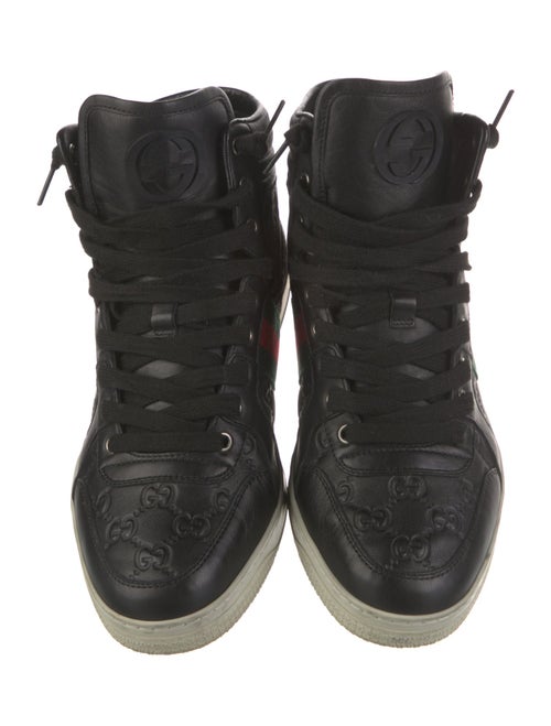 Gucci Web Accent Leather Sneakers