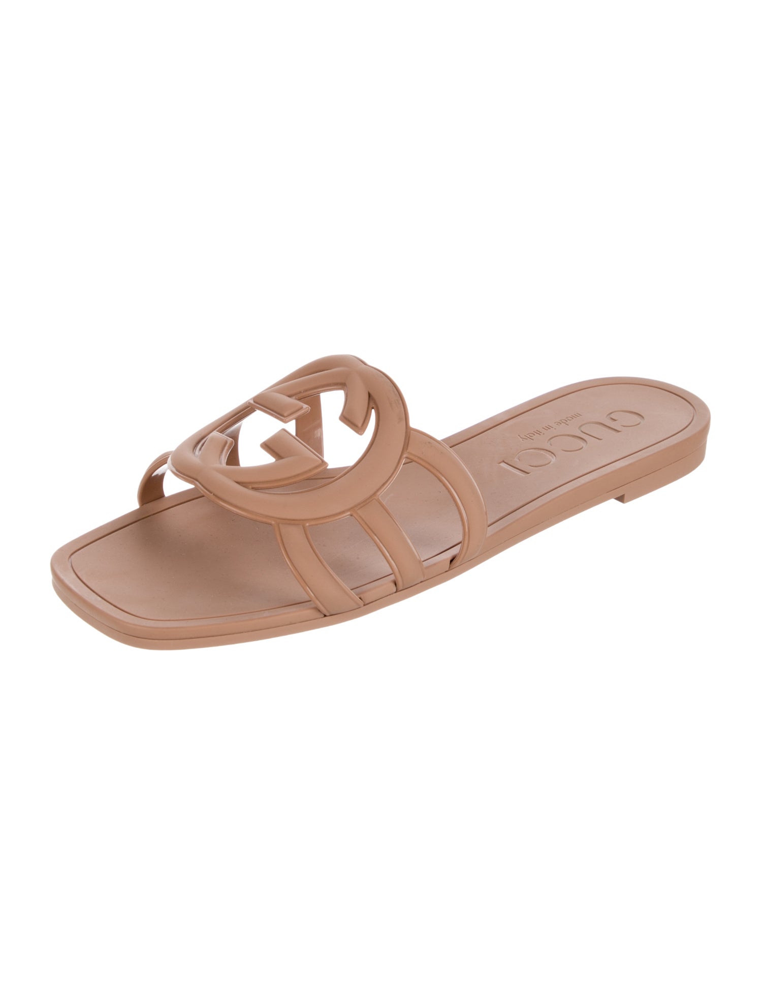 Gucci Interlocking G Logo Rubber Slides