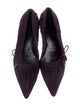 Gucci Suede Ruffle Embellishment Flats