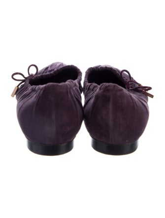 Gucci Suede Ruffle Embellishment Flats