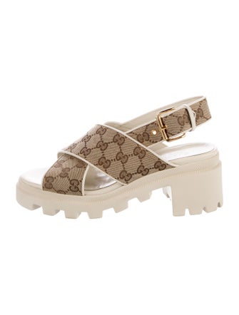 Gucci GG Canvas Canvas Slingback Sandals