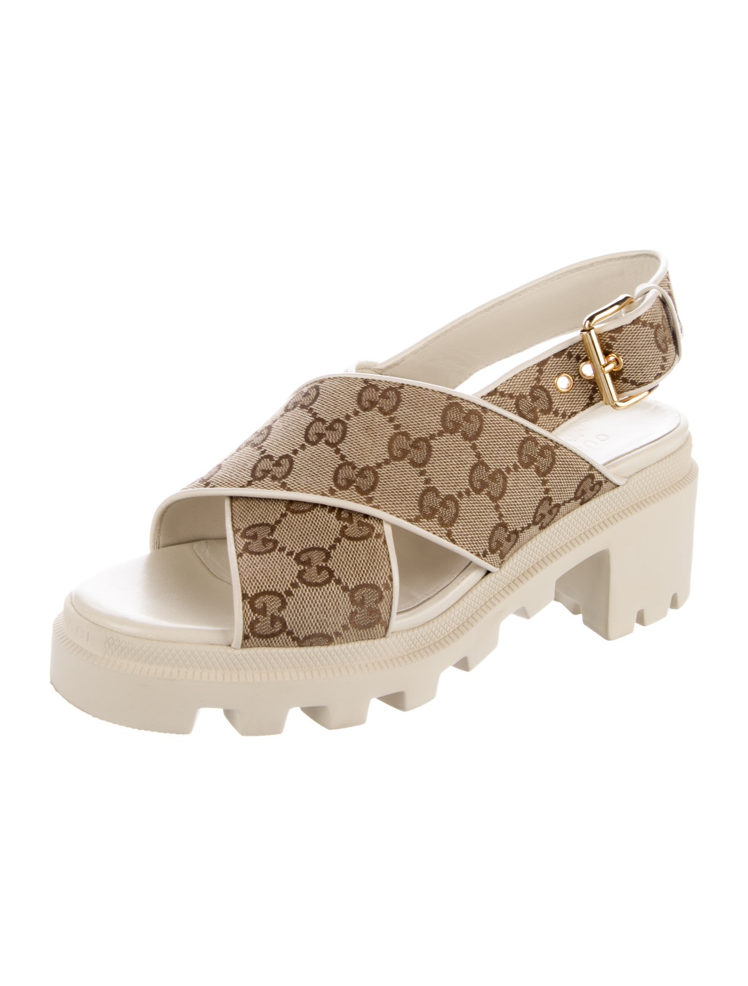 Gucci GG Canvas Canvas Slingback Sandals