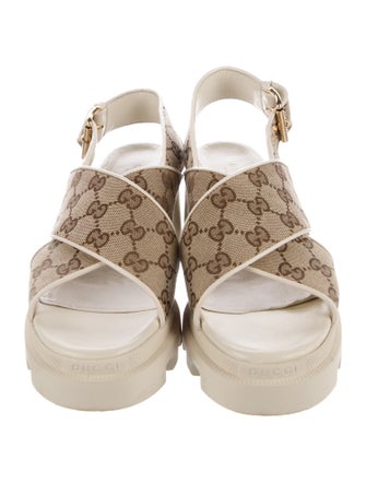 Gucci GG Canvas Canvas Slingback Sandals
