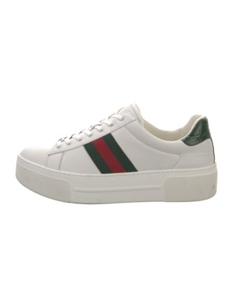 Gucci Web Accent Leather Sneakers