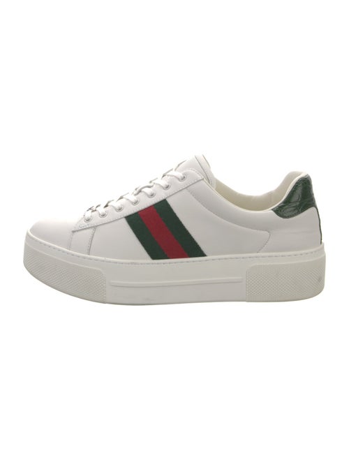 Gucci Web Accent Leather Sneakers